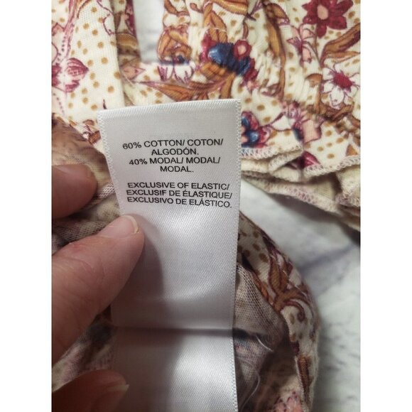 Lucky Brand Womens S/P Long-Sleeve Floral Top Back Keyhole - Picture 7 of 7